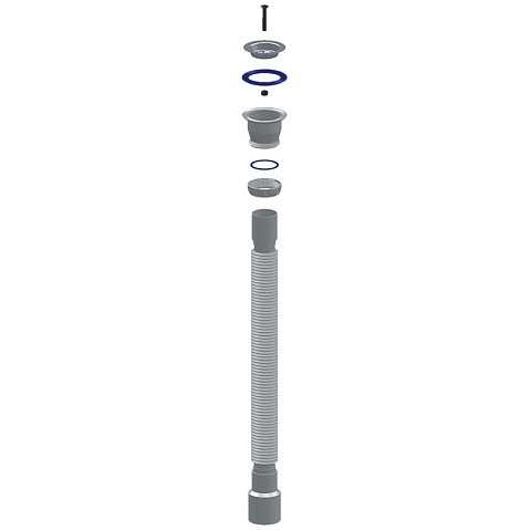 Сифон гофрированный Unicorn D240Р, 40х50 гибкий отвод, 1 1/2'' х40 пластиковая чашка, 1500мм купить в Новосибирске | "Проконсим"
