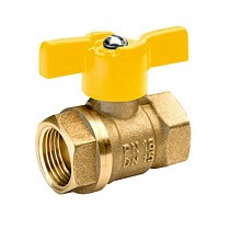 Краны латунные шаровые газовые 11Б27п DN 15-25 PN 40 бабочка муфта-муфта БАЗ А10.1 купить в Новосибирске | "Проконсим"