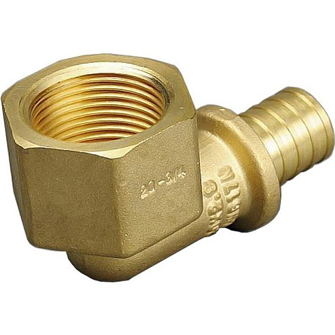 Угольник латунный для PEX труб 20-3/4'' PN 10 под надвижную гильзу с внутренней резьбой ONE PLUS купить в Новосибирске | "Проконсим"