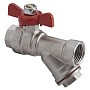 Кран латунный шаровой MVI BV.632 DN 15 PN 25 с фильтром никелированный полнопроходной муфта-муфта бабочка купить в Новосибирске | "Проконсим"