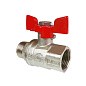 Кран латунный шаровой Valfex Premium.218.NB1 усиленный Н 11Б27фт1М DN 20 PN 40 никелированный муфта-штуцер бабочка купить в Новосибирске | "Проконсим"