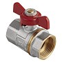 Кран латунный шаровой MVI AquaHit BV.313.04 DN 15 PN 25 бабочка муфта-муфта полнопроходной никелированный купить в Новосибирске | "Проконсим"