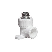 Угольники установочные ПП DN 20-25 PN 25 с наружной резьбой белые PlasticPro купить в Новосибирске | "Проконсим"