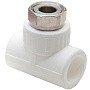 Тройник комбинированный ПП 20-3/4'' PN 25 с накидной гайкой белый РТП 14270 купить в Новосибирске | "Проконсим"