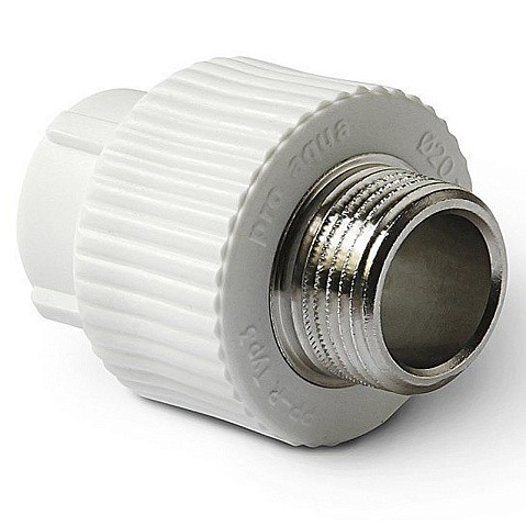 Муфта комбинированная ПП 32-3/4'' PN 25 с наружной резьбой белая Pro Aqua PA23016P купить в Новосибирске | "Проконсим"