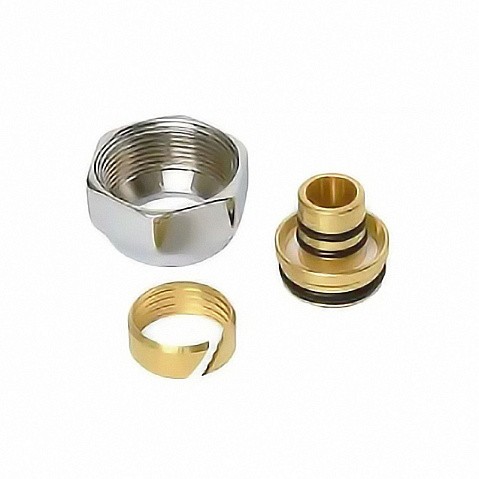 Евроконус 3/4'' DN 20 для PEX МП-труб обжимной 2 резьбовых кольца на штуцере Varmega купить в Новосибирске | "Проконсим"