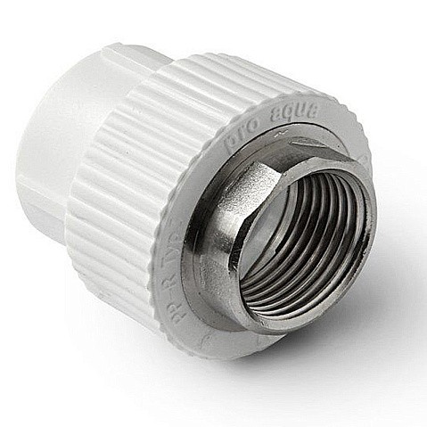 Муфта комбинированная ПП 40-1 1/4'' PN 25 под ключ с внутренней резьбой белая Pro Aqua PA22520P купить в Новосибирске | "Проконсим"
