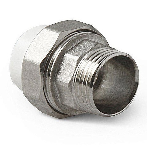 Муфта комбинированная ПП 50-1 1/2'' PN 25 разъёмная с наружной резьбой белая Pro Aqua PA21022 купить в Новосибирске | "Проконсим"