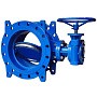 Затвор дисковый поворотный DN 500 PN 10(16) фланцевый 2-эксцентриситетами диском из чугуна редуктор СибЗТА