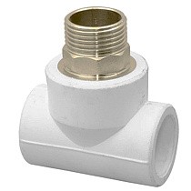 Тройники ПП DN 40-50 PN 25 комбинированные под ключ с наружной резьбой белые РТП купить в Новосибирске | "Проконсим"