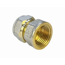 Муфты латунные для PEX труб DN 16-32 PN 10 обжимные никелированные с внутренней резьбой Valfex VF.302.N купить в Новосибирске | "Проконсим"