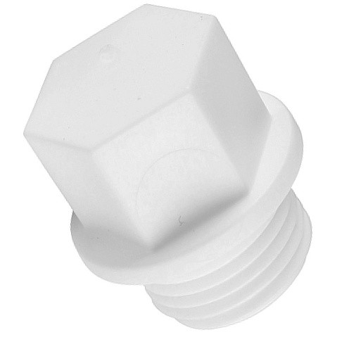 Заглушка резьбовая ПП 15-1/2'' PN 25 с наружной резьбой белая РТП 10555 купить в Новосибирске | "Проконсим"