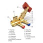 Клапан балансировочный STAD.BY-1-20, DN 20 PN 16 наклонный, латунный Kv 6,00 м3/ч с измерительными ниппелями, дренажный купить в Новосибирске | "Проконсим"