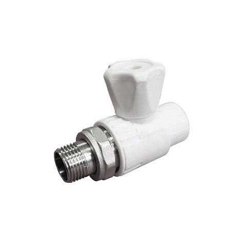 Кран шаровой для радиатора ПП 25-3/4'' PN 25 прямой с американкой белый VALFEX  купить в Новосибирске | "Проконсим"