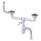 сифон для двойной мойки Unicorn В731V, 40х50 гибкий отвод, 3 1/2'' х40 с отводом для стиральной машины, круглый перелив купить в Новосибирске | "Проконсим"