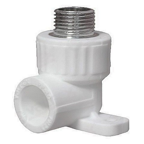 Угольник установочный ПП 25-1/2'' PN 25 с наружной резьбой белый VALFEX  купить в Новосибирске | "Проконсим"