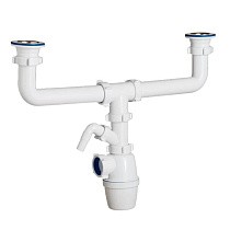 Сифон для двойной мойки бутылочный ORIO K-4059 1 1/2 выпуски нж D70, с 1 отводом купить в Новосибирске | "Проконсим"
