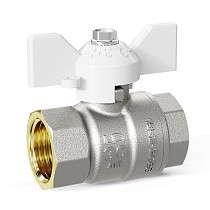 Краны латунные шаровые DN 15-32 PN 25-40 никелированные бабочка белая муфта-муфта LD Pride 47.300 купить в Новосибирске | "Проконсим"