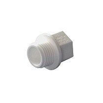 Заглушка резьбовая ПП  1/2'' PN 25 с наружной резьбой белая купить в Новосибирске | "Проконсим"