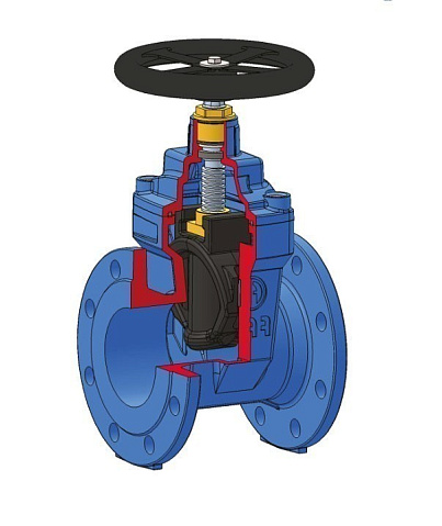 Задвижки чугунные DN 250-600 PN 16 с обрезиненным клином с редуктором под электропривод FAF 6000 купить в Новосибирске | "Проконсим"
