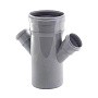 Крестовина ПП для канализации косая 45гр. DN 110-50-50 с уплотнительным кольцом РТП купить в Новосибирске | "Проконсим"