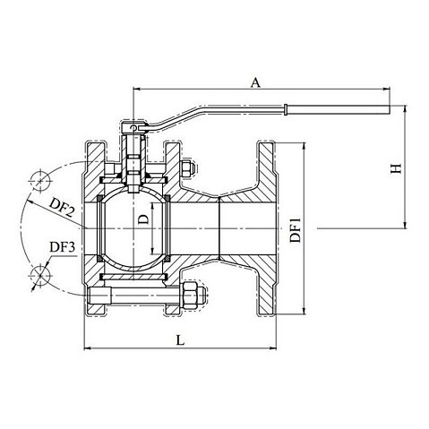 Кран стальной шаровой разборный BREEZE 11с41п, DN 50 PN 16, 180мм, полнопроходной, фланцевый с ручкой купить в Новосибирске | "Проконсим"