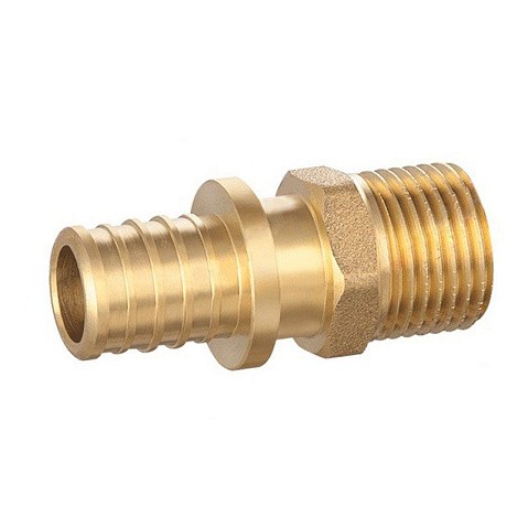 Муфта латунная для PEX DN 16 с наружной резьбой 1/2'' под надвижную гильзу PLP купить в Новосибирске | "Проконсим"
