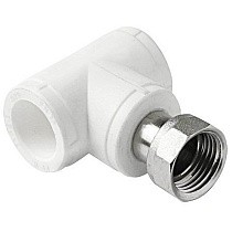 Тройники ПП DN 20-32 PN 25 комбинированные с накидной гайкой белые Pro Aqua купить в Новосибирске | "Проконсим"