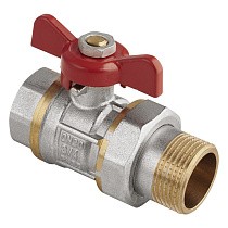Краны латунные шаровые DN 15-50 PN 25 никелированные бабочка муфта-штуцер американка MVI AquaHit BV.320.04 купить в Новосибирске | "Проконсим"