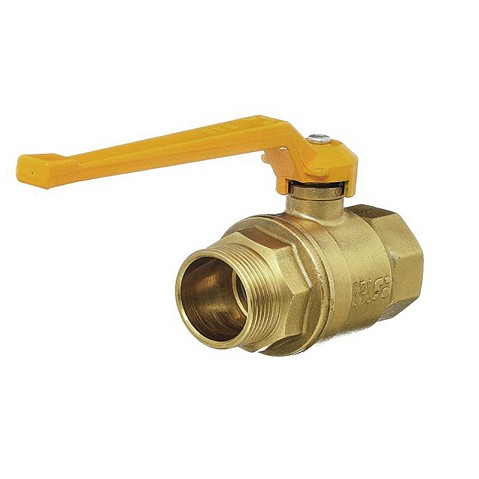 Кран латунный шаровой газовый 11Б27п DN40 PN40 рычаг муфта-штуцер БАЗ Standart купить в Новосибирске | "Проконсим"