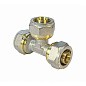 Тройник латунный для PEX труб 16-16-16 PN 10 обжимной никелированный Valfex VF.331.N  купить в Новосибирске | "Проконсим"