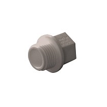 Заглушка резьбовая ПП  1/2'' PN 25 с наружной резьбой серая купить в Новосибирске | "Проконсим"