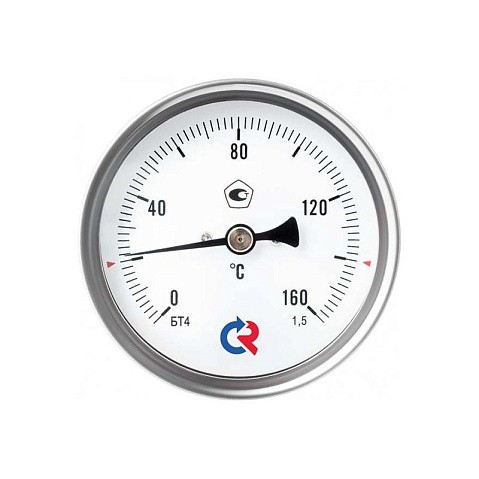 Термометр биметаллический 80мм, Тип - БТ-41.211, осевой 0-160гр. G1/2'' L 100мм. Класс точности 1,5. купить в Новосибирске | "Проконсим"