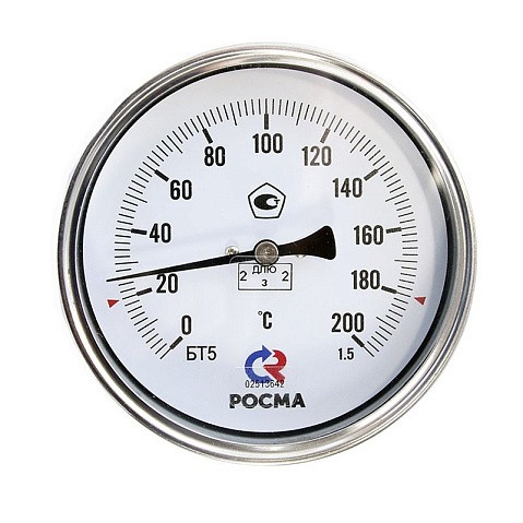 Термометр биметаллический РОСМА БТ-51.211, Ду 100, L 64, G1/2'' осевой купить в Новосибирске | "Проконсим" Термометр биметаллический РОСМА БТ-51.211, Ду 100, L 64, G1/2'' осевой купить в Новосибирске | "Проконсим"
