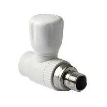 Краны шаровые ПП DN 20-25 PN 25 для радиатора прямые белые Pro Aqua купить в Новосибирске | "Проконсим"