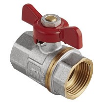 Краны латунные шаровые DN 15-25 PN 25 никелированные бабочка муфта-муфта MVI AquaHit BV.313.04 купить в Новосибирске | "Проконсим"