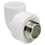 Угольник комбинированный ПП 40-1 1/4" PN 25 под ключ с наружной резьбой белый РТП