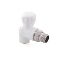 Краны шаровые ПП DN 20-25 PN 25 для радиатора угловые с американкой белые РТП купить в Новосибирске | "Проконсим"