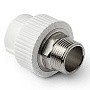 Муфта комбинированная ПП 40-1 1/4'' PN 25 под ключ с наружной резьбой белая Pro Aqua PA23520P купить в Новосибирске | "Проконсим"