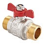 Кран латунный шаровой MVI BV.515 DN 15 PN 40 никелированный полнопроходной штуцер-штуцер бабочка купить в Новосибирске | "Проконсим"