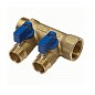 Коллектор латунный DN 20 2 выхода G 1/2'' с шаровыми кранами синяя ручка плоское присоединение отвода SGL купить в Новосибирске | "Проконсим"