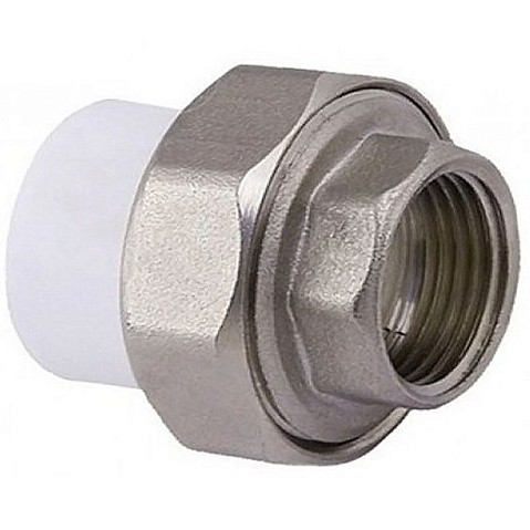 Муфта комбинированная ПП 32-1/2'' PN 25 разъёмная с внутренней резьбой белая PlasticPro купить в Новосибирске | "Проконсим"