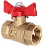 Кран латунный шаровой 11Б27фт1М DN 32 PN 40 бабочка муфта-муфта Valfex.217 DeltaPro