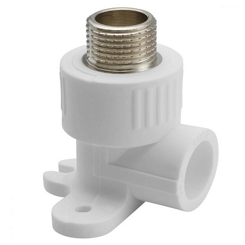 Угольник установочный ПП 20-1/2'' PN 25 с наружной резьбой белый РТП 10806 купить в Новосибирске | "Проконсим"