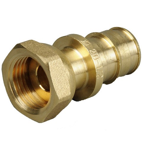 Муфта латунная для PEX труб 16-1/2'' PN 10 OP под надвижную гильзу с накидной гайкой ONE PLUS купить в Новосибирске | "Проконсим"