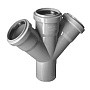 Крестовина ПП для канализации косая 45гр. 110-110-110 Valfex