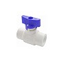 Краны шаровые ПП DN 20-25 PN 25 полупроходные белые с синей ручкой Valfex купить в Новосибирске | "Проконсим"