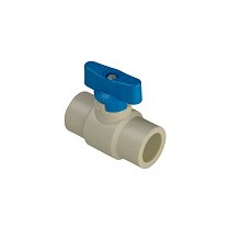 Краны шаровые ПП DN 20-25 PN 25 полупроходные серые с синей ручкой Valfex купить в Новосибирске | "Проконсим"