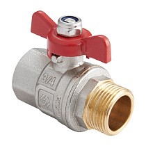 Краны латунные шаровые DN 15-25 PN 40 никелированные бабочка муфта-штуцер MVI BV.514 купить в Новосибирске | "Проконсим"