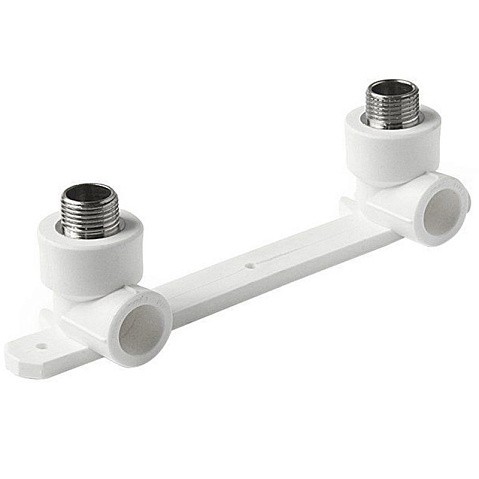 Угольник установочный двойной ПП 20-1/2'' PN 25 с наружной резьбой белый Pro Aqua PA280108P купить в Новосибирске | "Проконсим"